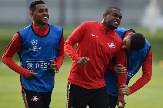 Football. UEFA Champions League. FC Spartak's training session