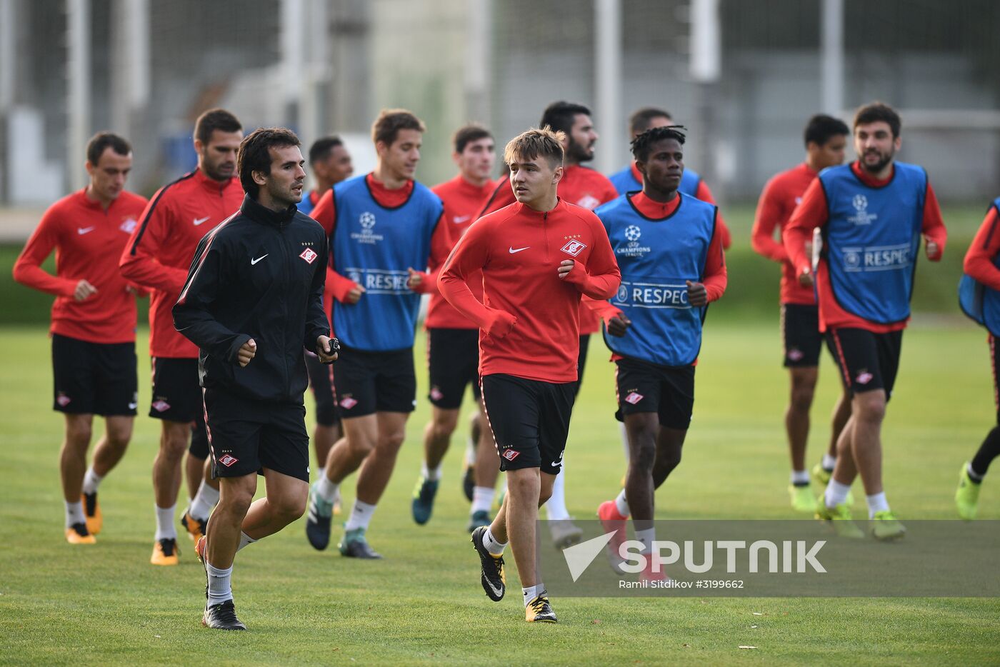 Football. UEFA Champions League. FC Spartak's training session