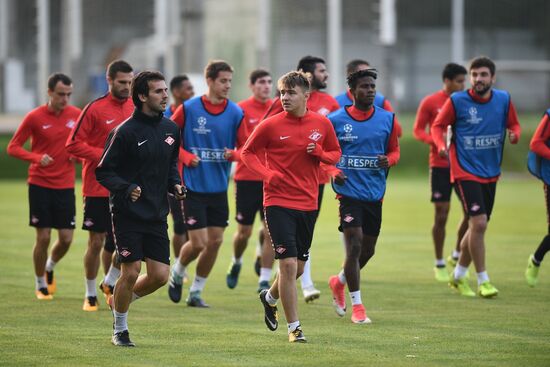 Football. UEFA Champions League. FC Spartak's training session