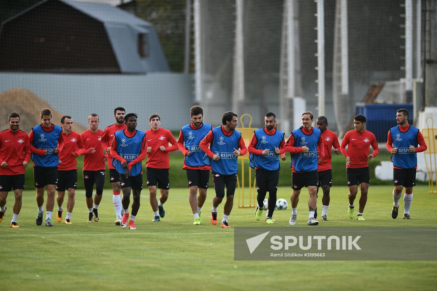 Football. UEFA Champions League. FC Spartak's training session