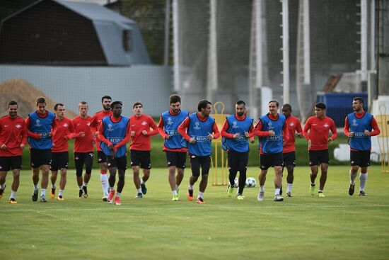 Football. UEFA Champions League. FC Spartak's training session