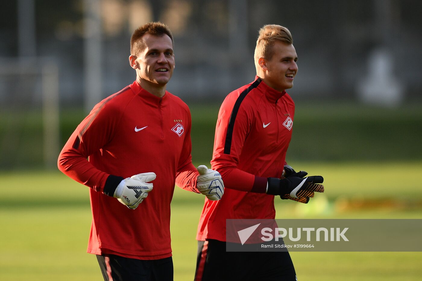 Football. UEFA Champions League. FC Spartak's training session