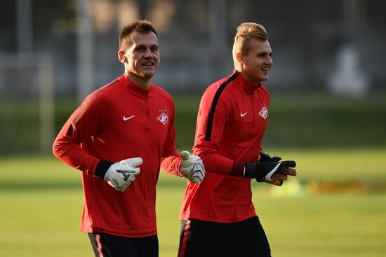 Football. UEFA Champions League. FC Spartak's training session