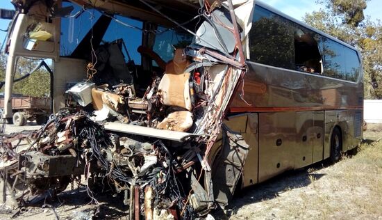 Passenger bus collides with truck in Krasnodar Territory