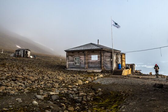 Tikhaya Bay polar station on Hooker Island, part of Franz Josef Land archipelago