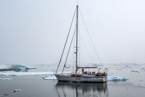 Tikhaya Bay polar station on Hooker Island, part of Franz Josef Land archipelago