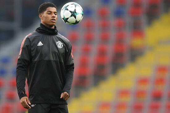 Football. UEFA Champions League. FC Manchester United holds training session