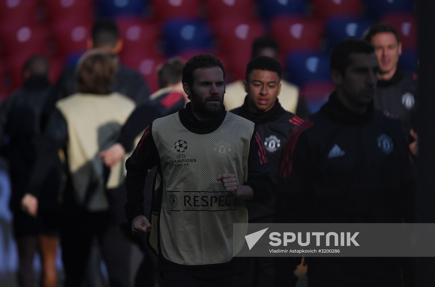 Football. UEFA Champions League. FC Manchester United holds training session