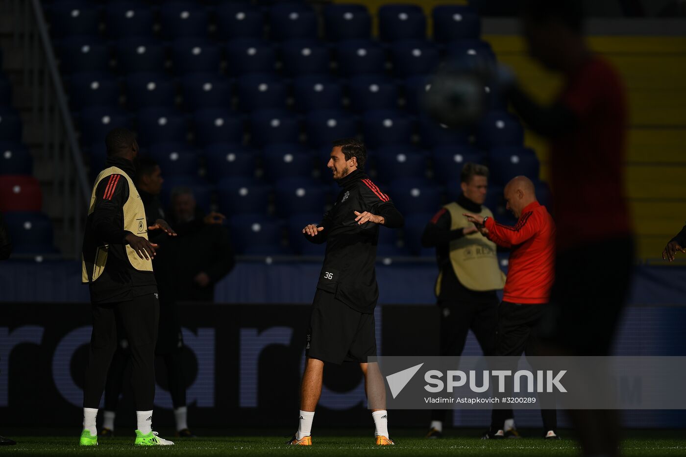 Football. UEFA Champions League. FC Manchester United holds training session