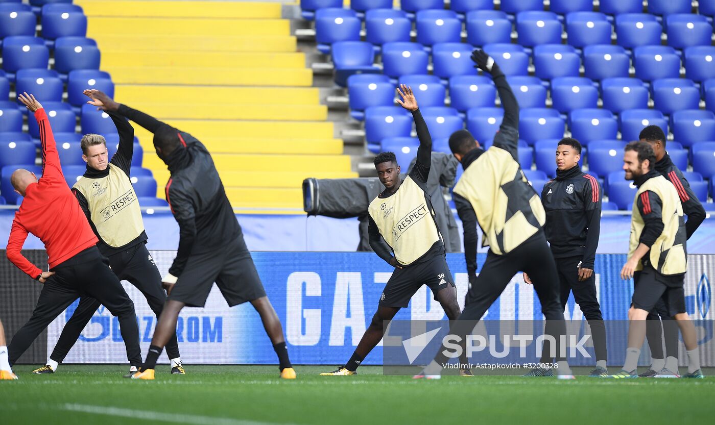 Football. UEFA Champions League. FC Manchester United holds training session
