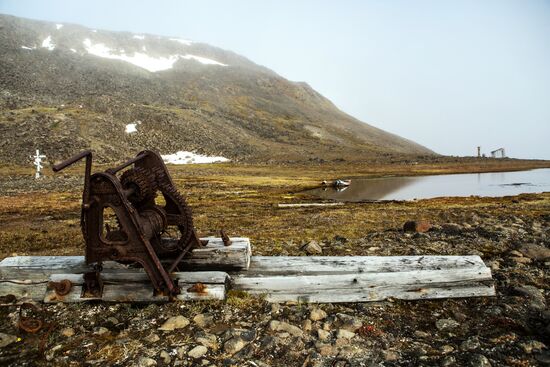 Tikhaya Bay polar station on Hooker Island, part of Franz Josef Land archipelago