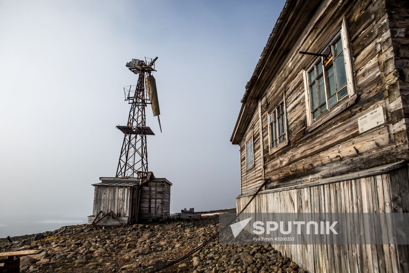 Tikhaya Bay polar station on Hooker Island, part of Franz Josef Land archipelago