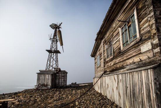 Tikhaya Bay polar station on Hooker Island, part of Franz Josef Land archipelago