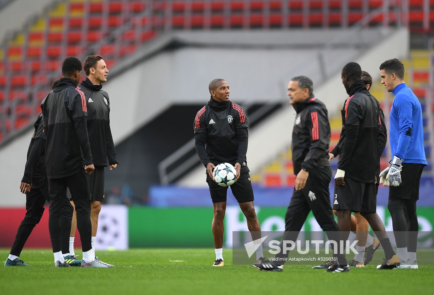 Football. UEFA Champions League. FC Manchester United holds training session