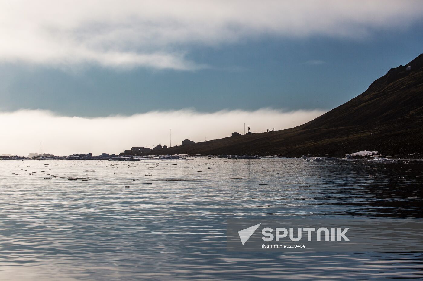 Tikhaya Bay polar station on Hooker Island, part of Franz Josef Land archipelago