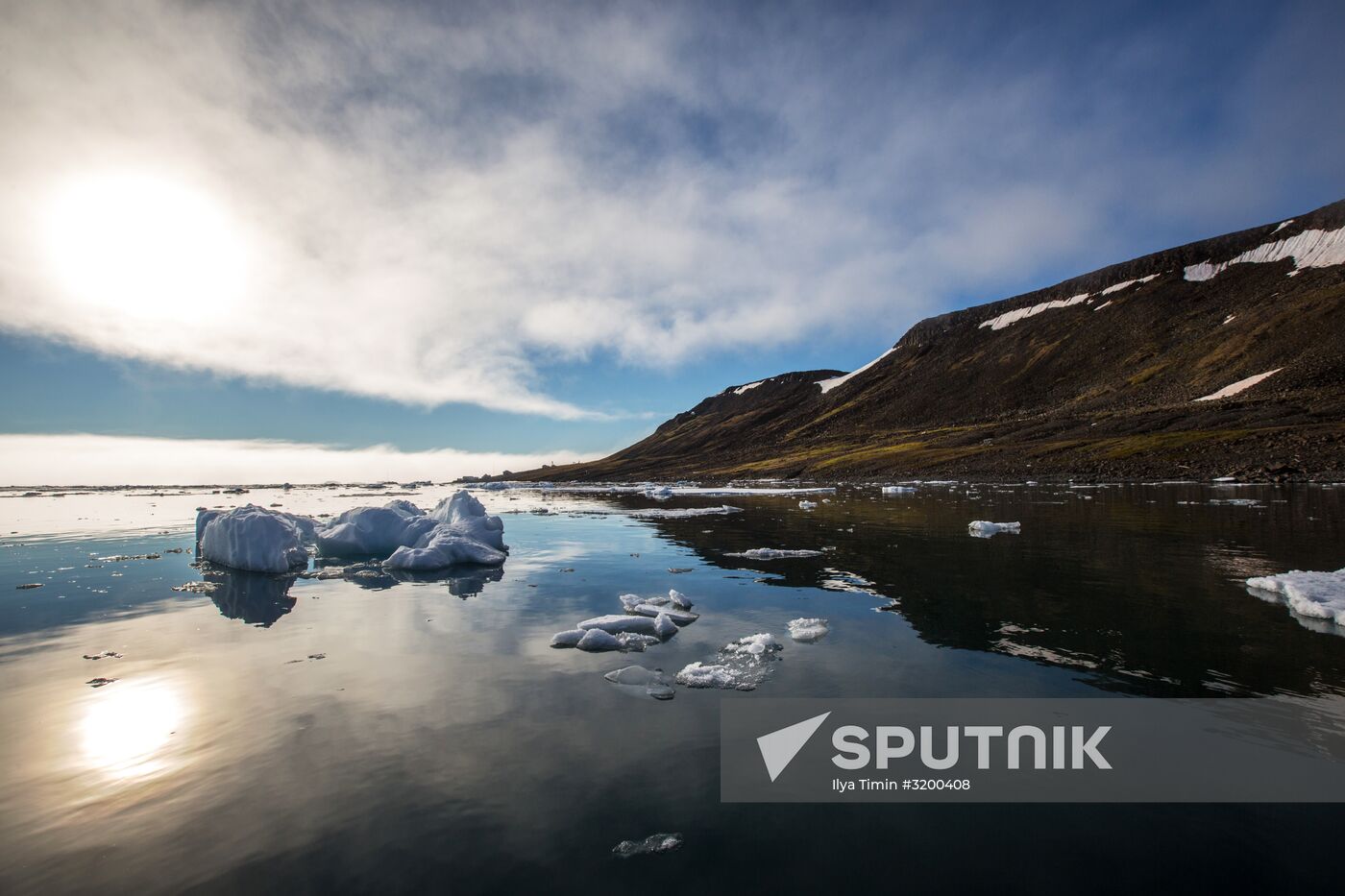 Tikhaya Bay polar station on Hooker Island, part of Franz Josef Land archipelago