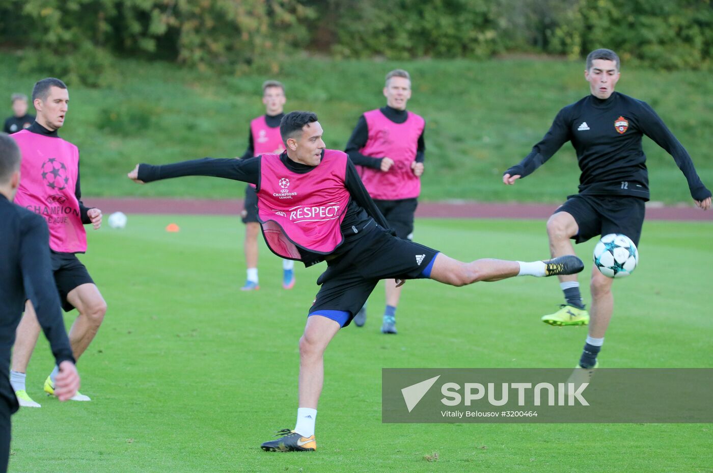 Football. UEFA Champions League. FC CSKA holds training session