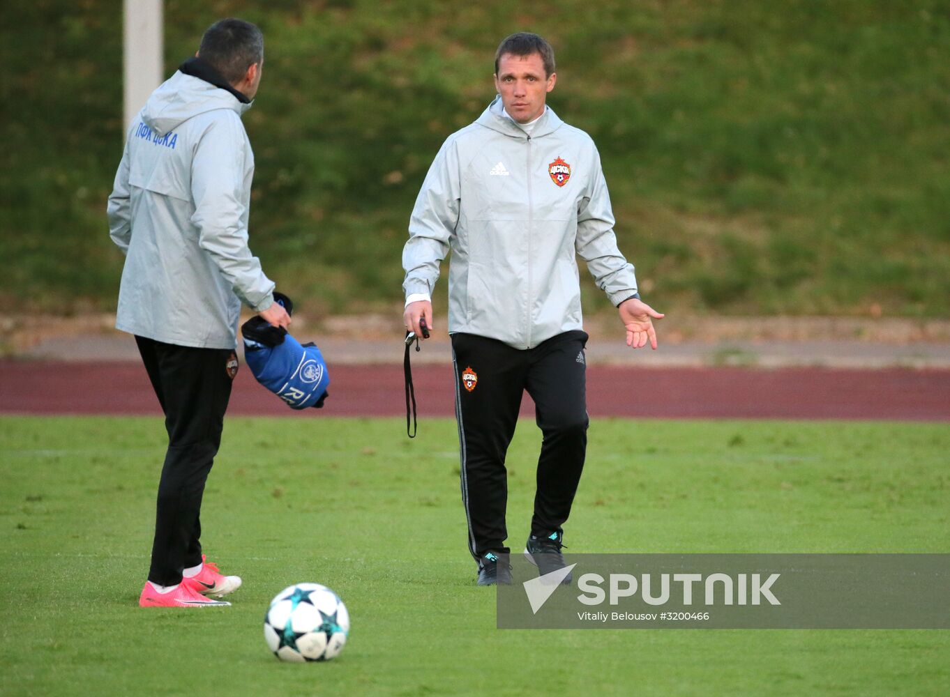 Football. UEFA Champions League. FC CSKA holds training session