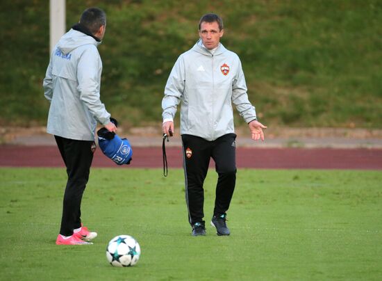 Football. UEFA Champions League. FC CSKA holds training session