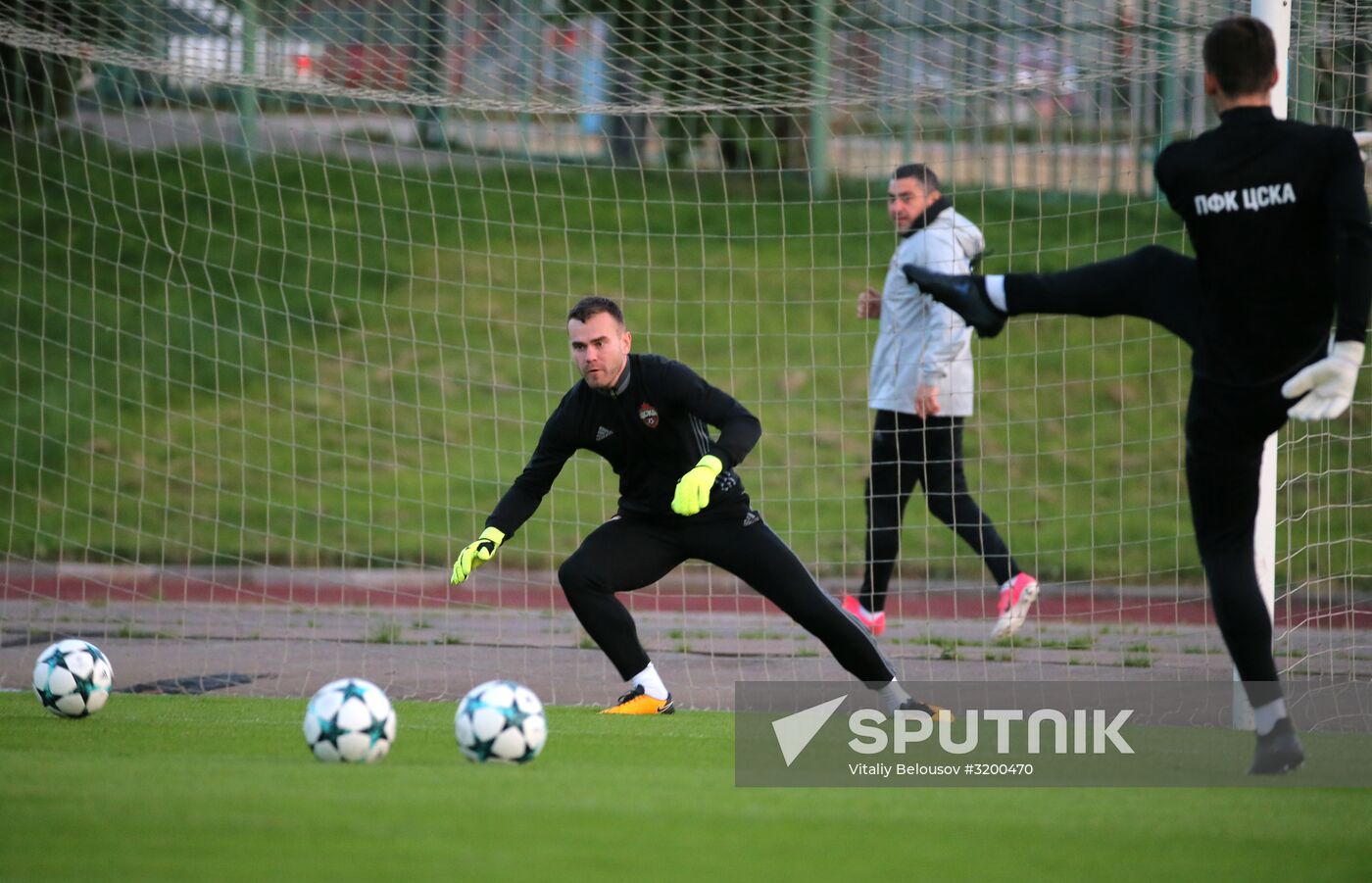 Football. UEFA Champions League. FC CSKA holds training session