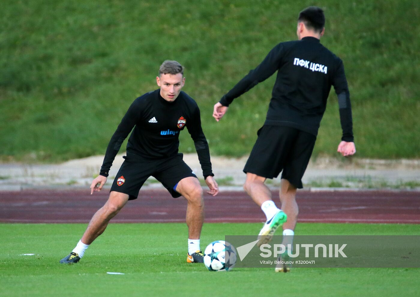 Football. UEFA Champions League. FC CSKA holds training session