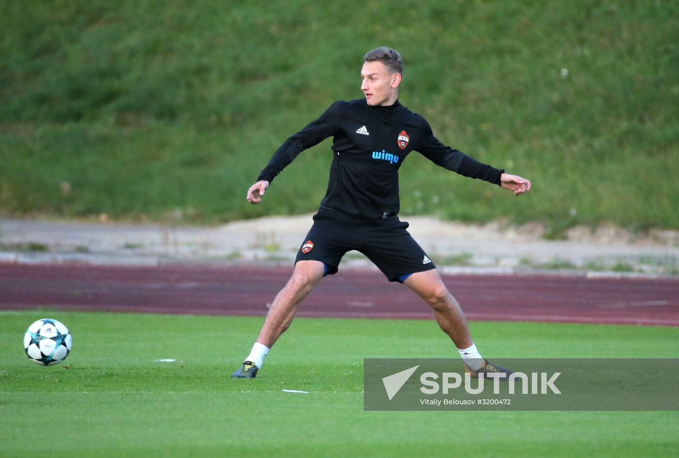 Football. UEFA Champions League. FC CSKA holds training session