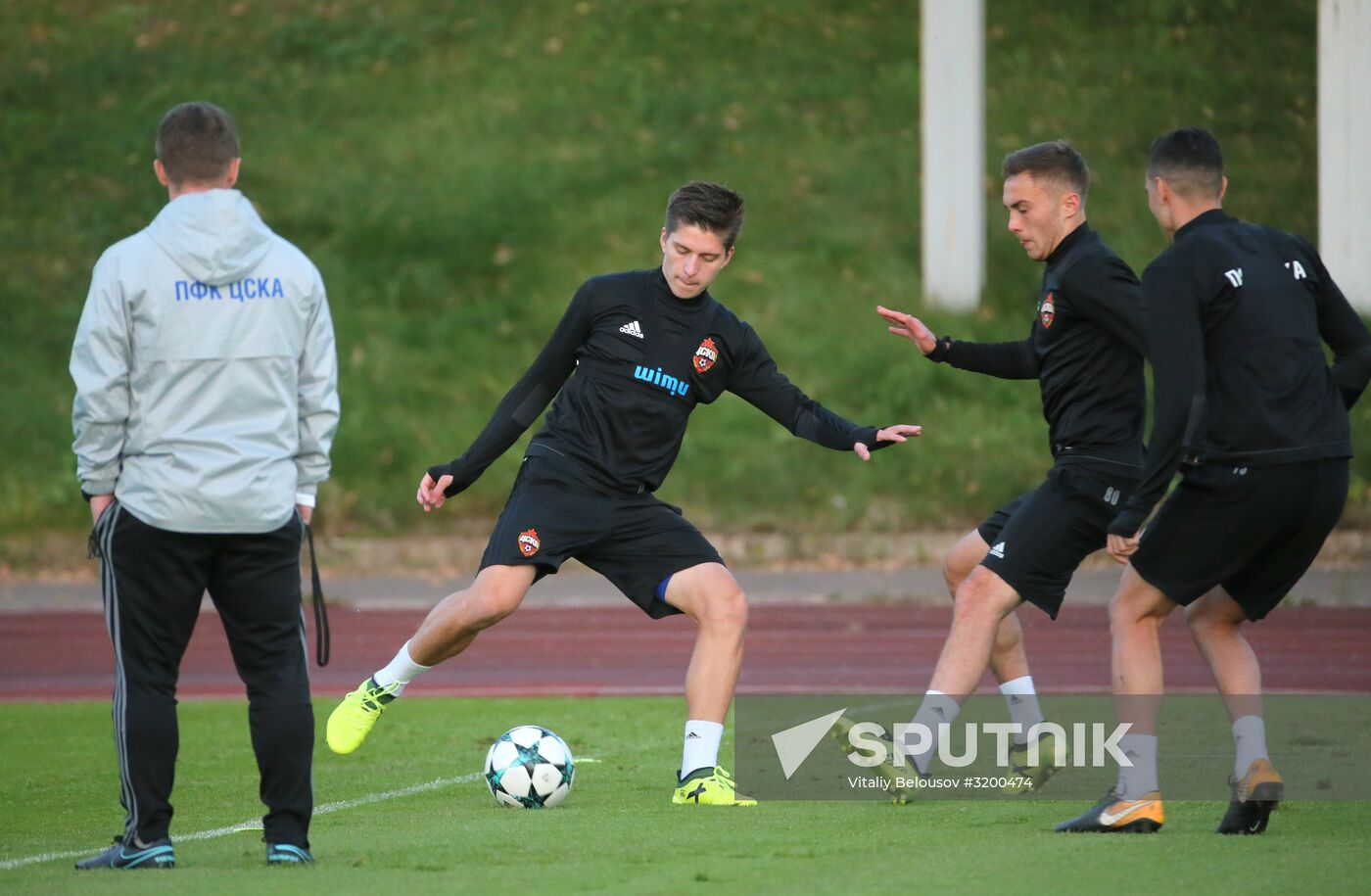Football. UEFA Champions League. FC CSKA holds training session