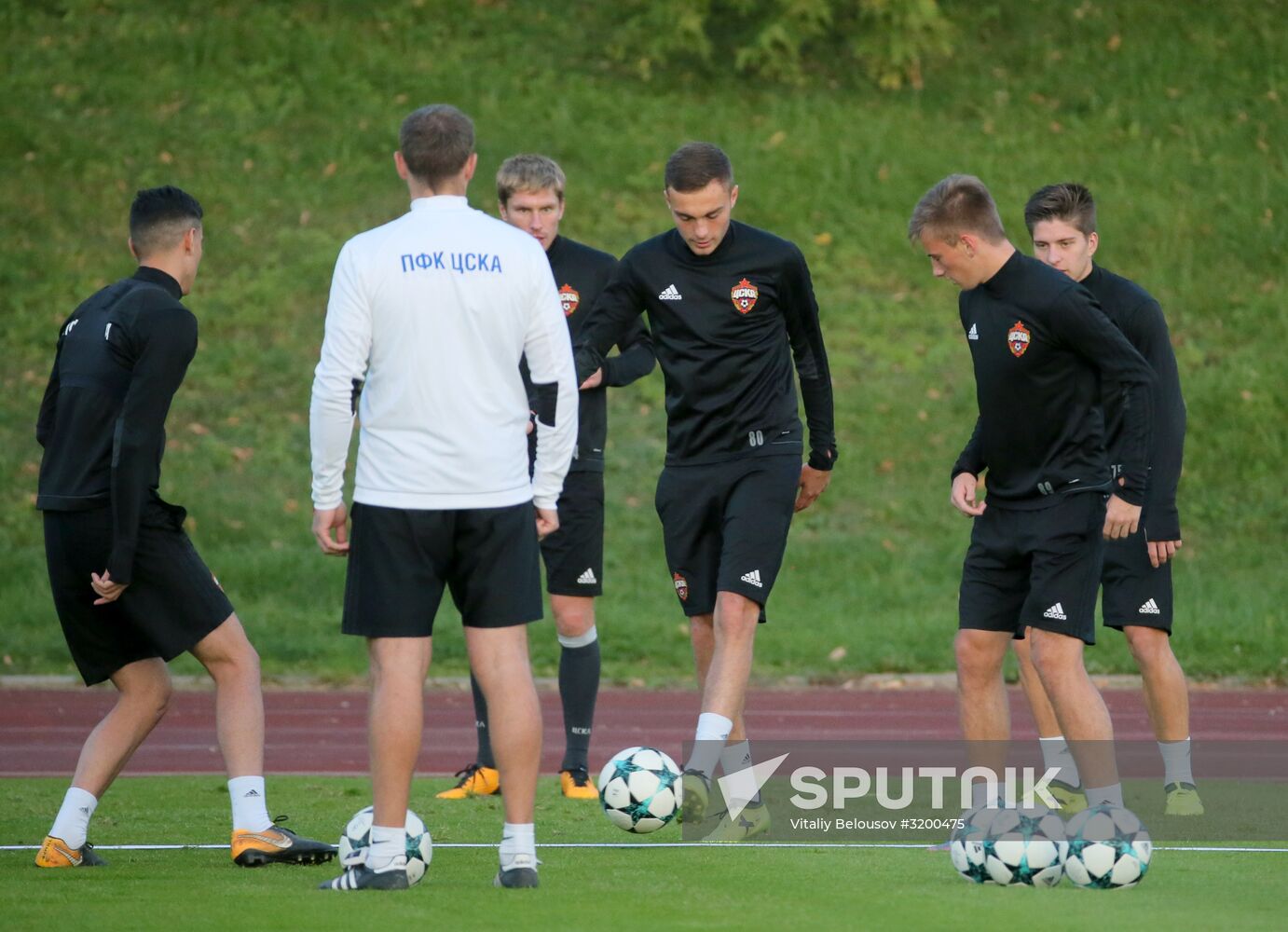 Football. UEFA Champions League. FC CSKA holds training session