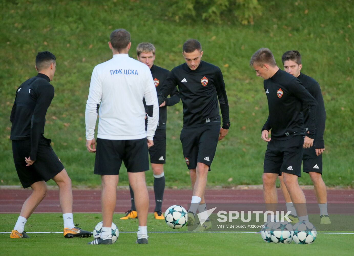 Football. UEFA Champions League. FC CSKA holds training session