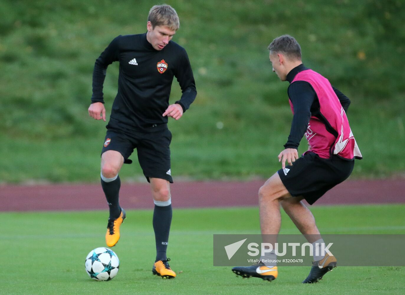 Football. UEFA Champions League. FC CSKA holds training session