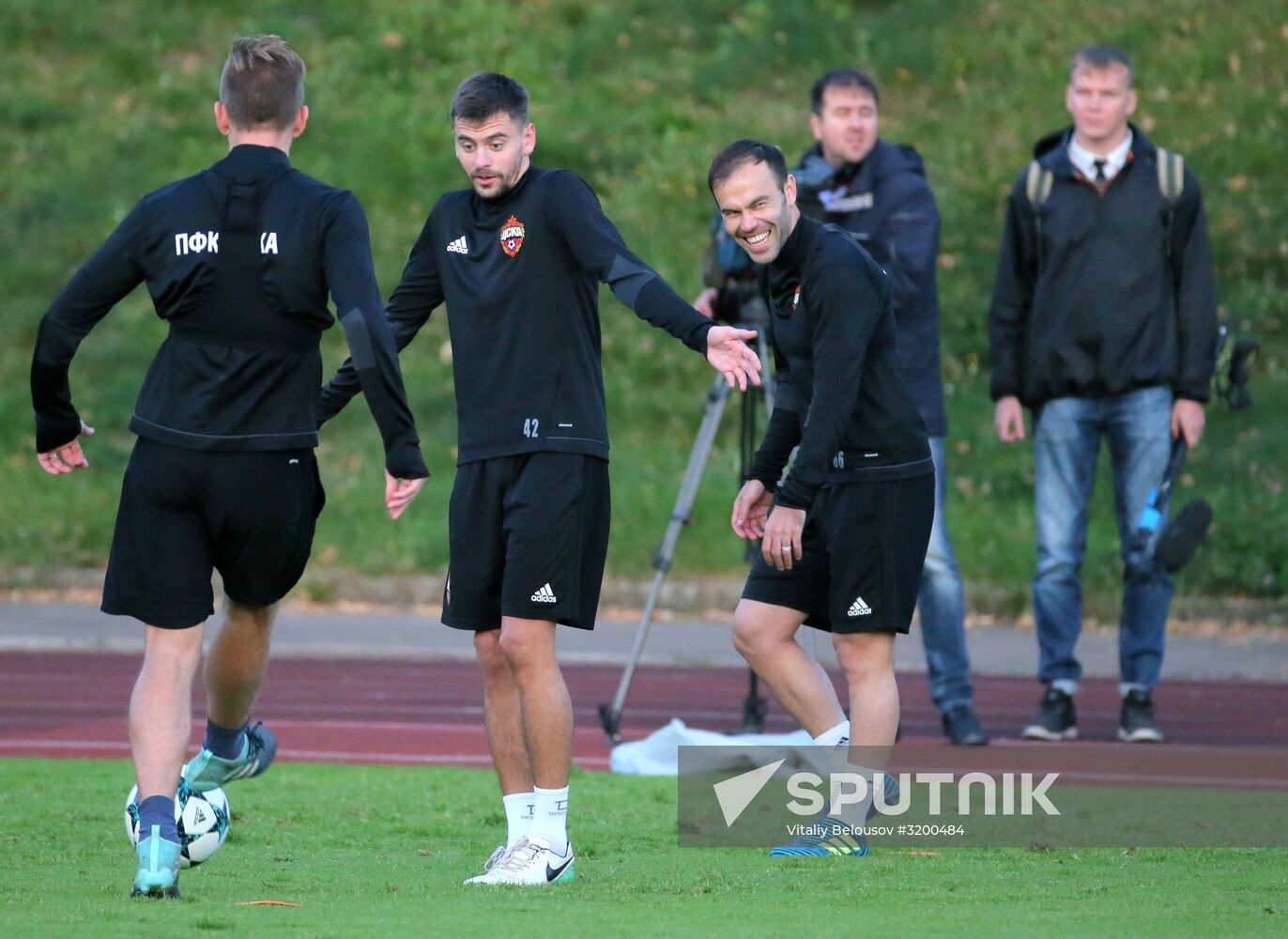 Football. UEFA Champions League. FC CSKA holds training session