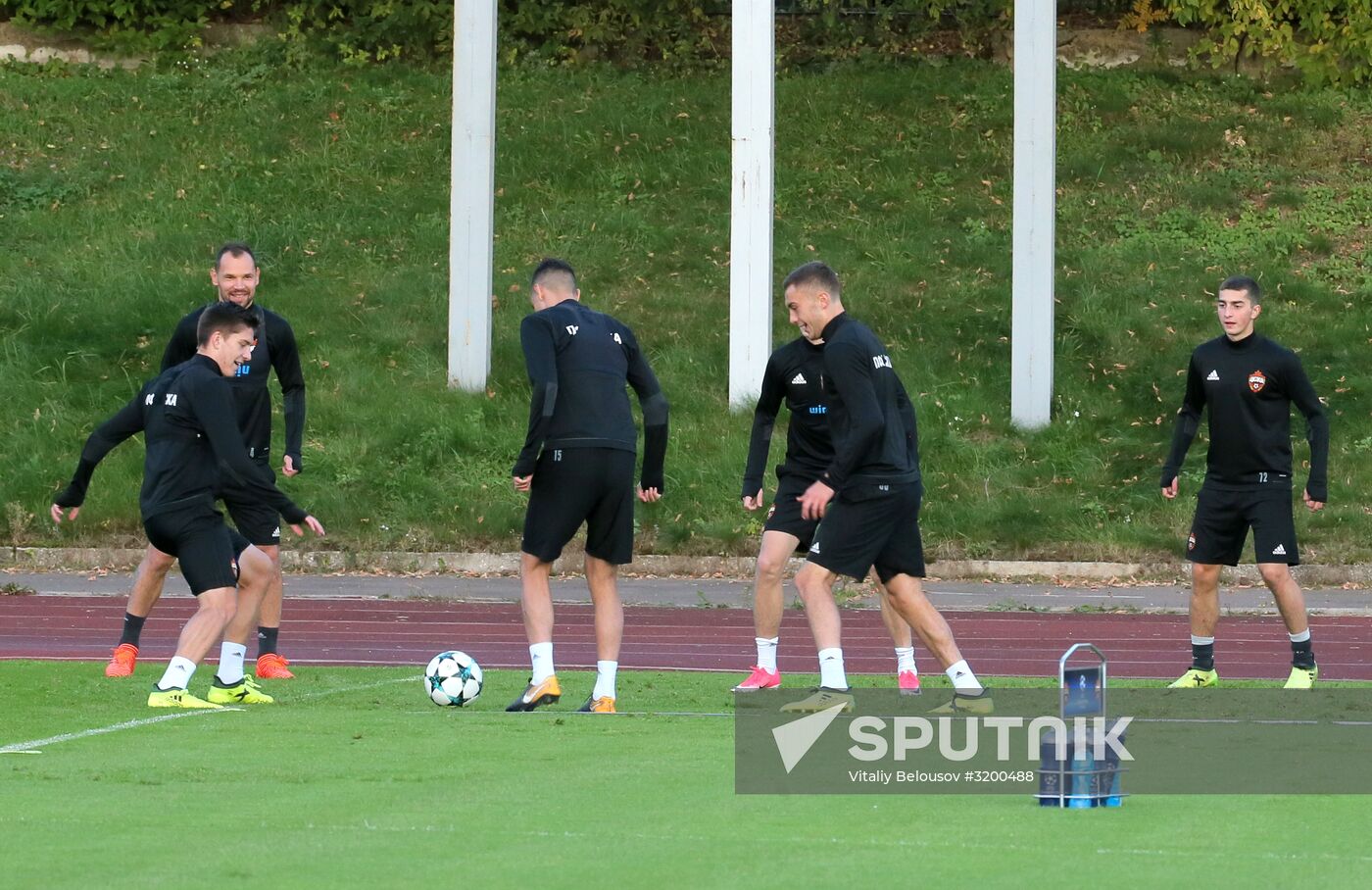 Football. UEFA Champions League. FC CSKA holds training session