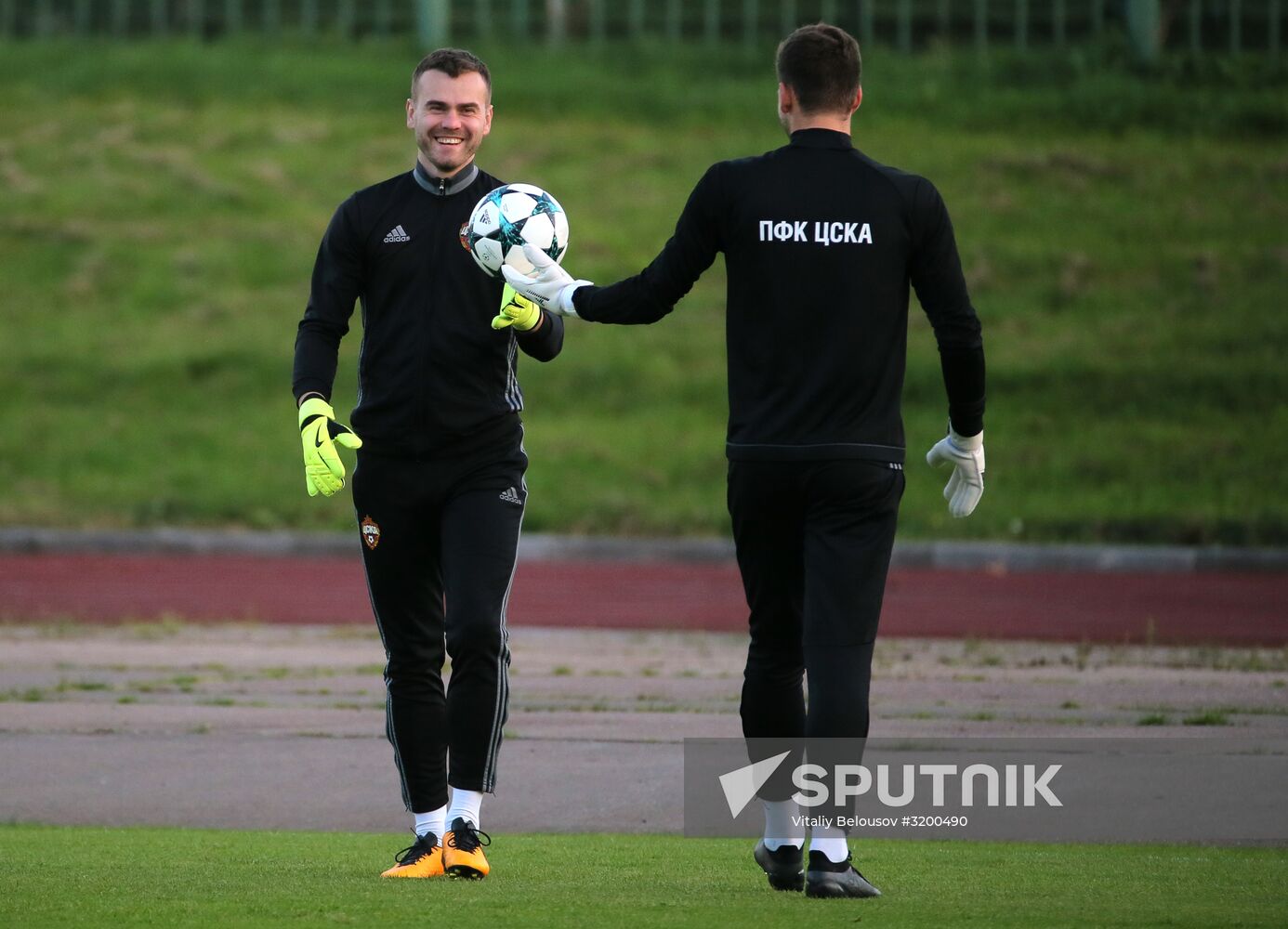 Football. UEFA Champions League. FC CSKA holds training session
