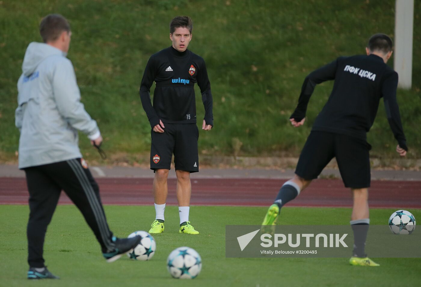 Football. UEFA Champions League. FC CSKA holds training session