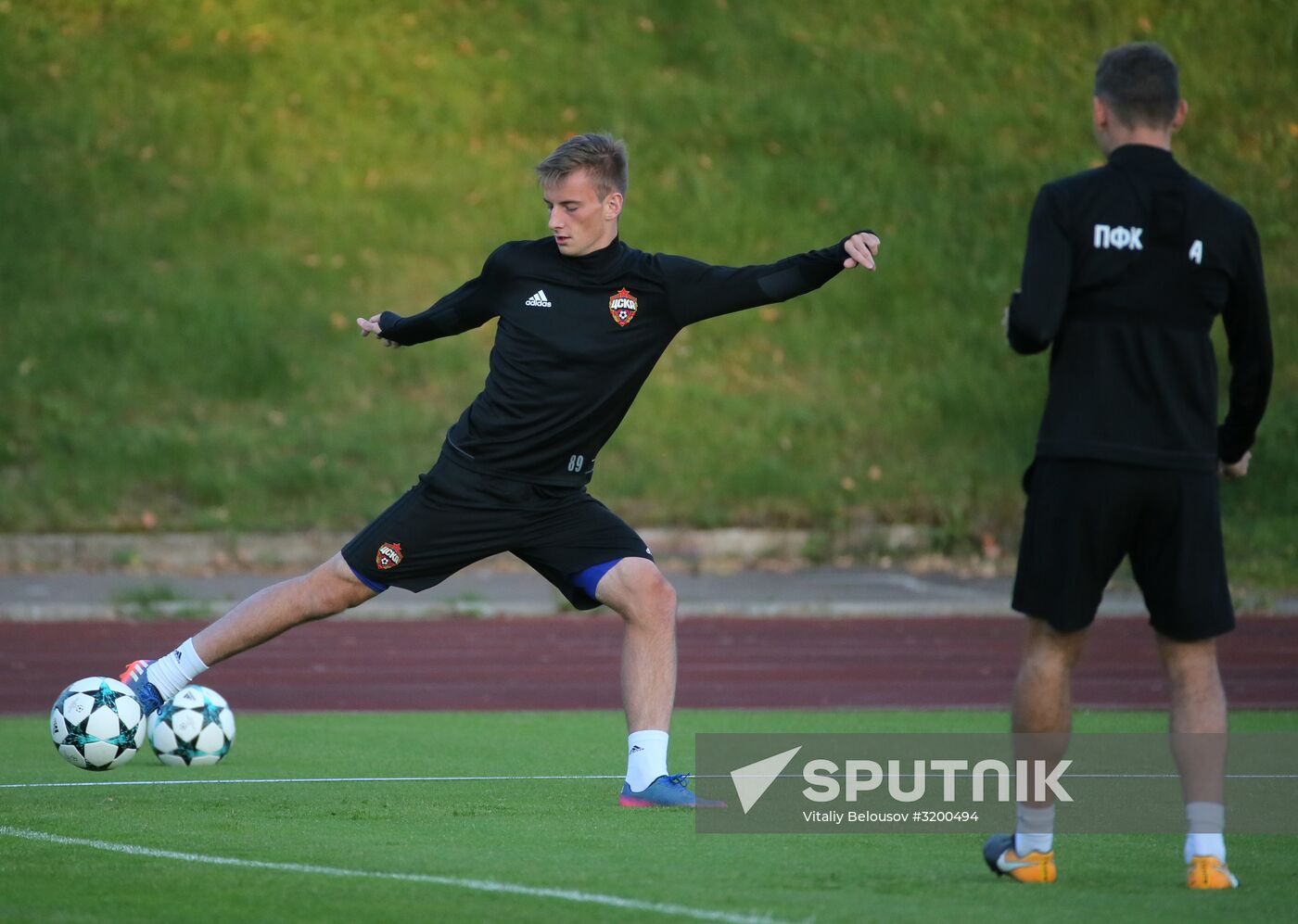 Football. UEFA Champions League. FC CSKA holds training session