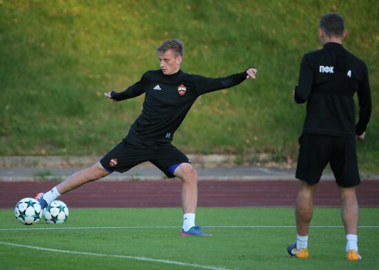 Football. UEFA Champions League. FC CSKA holds training session