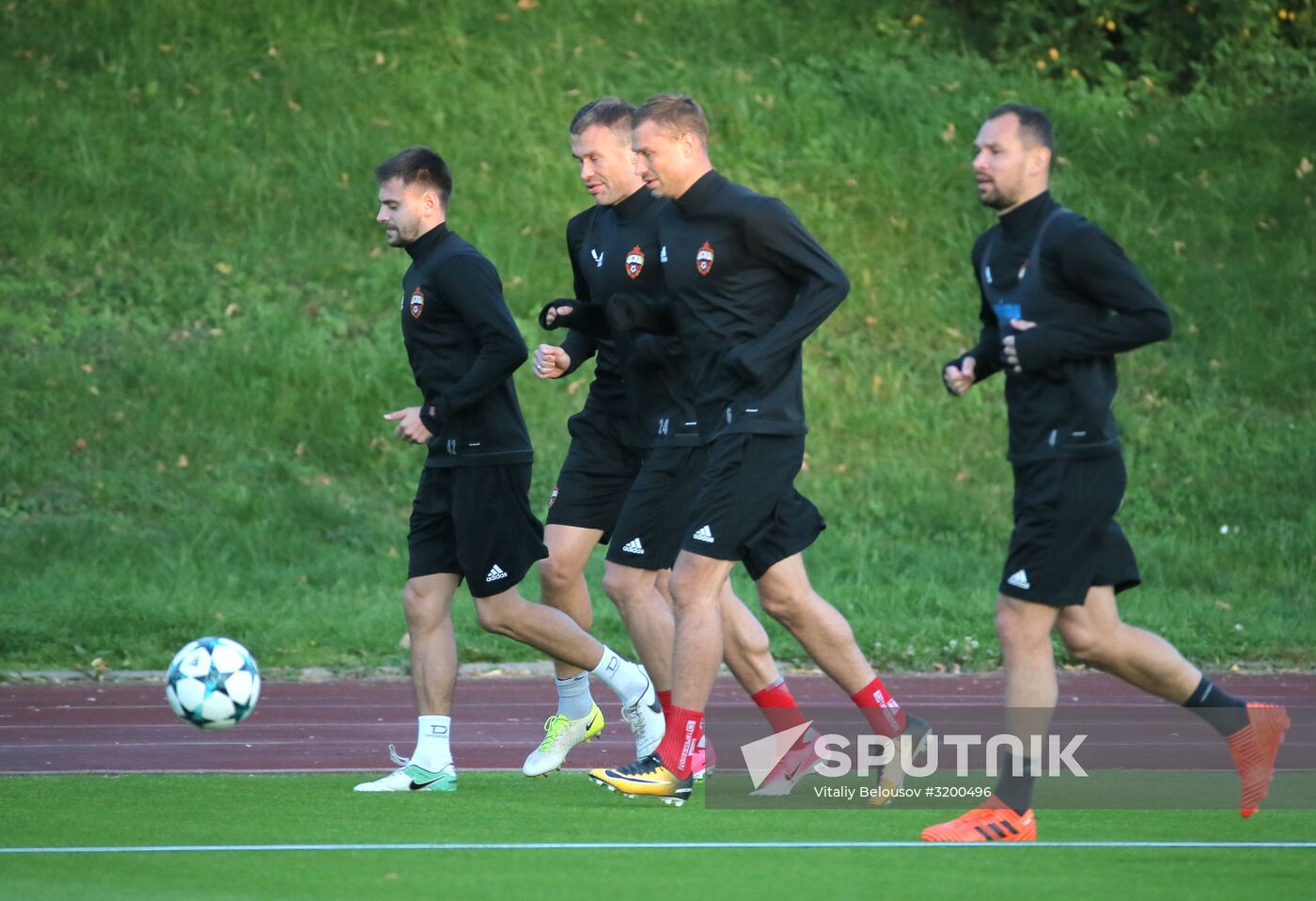 Football. UEFA Champions League. FC CSKA holds training session