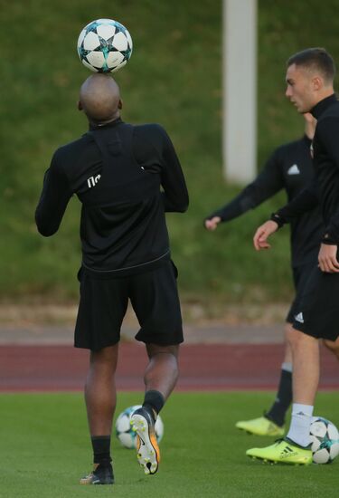 Football. UEFA Champions League. FC CSKA holds training session