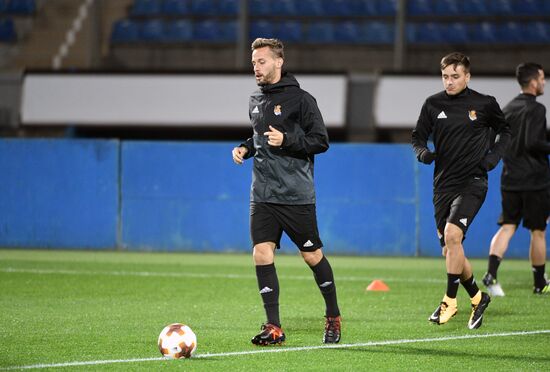 Football. UEFA Europa League. Real Sociedad's training session