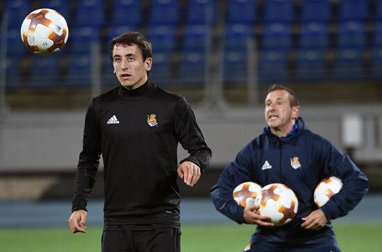 Football. UEFA Europa League. Real Sociedad's training session