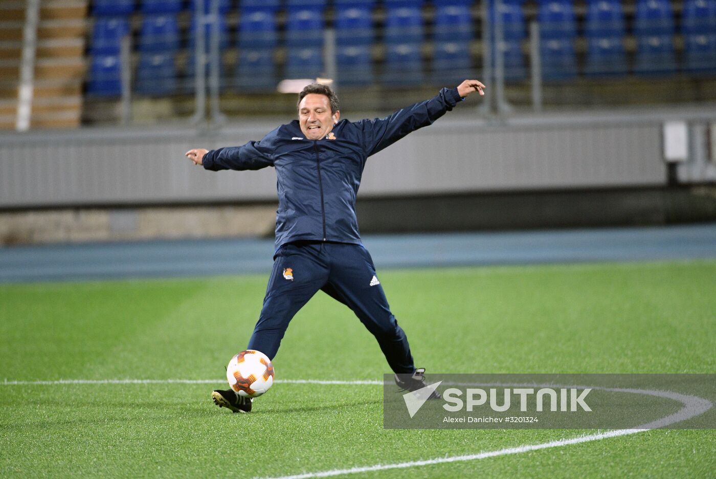 Football. UEFA Europa League. Real Sociedad's training session
