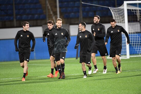 Football. UEFA Europa League. Real Sociedad's training session