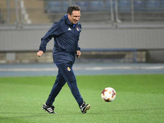 Football. UEFA Europa League. Real Sociedad's training session