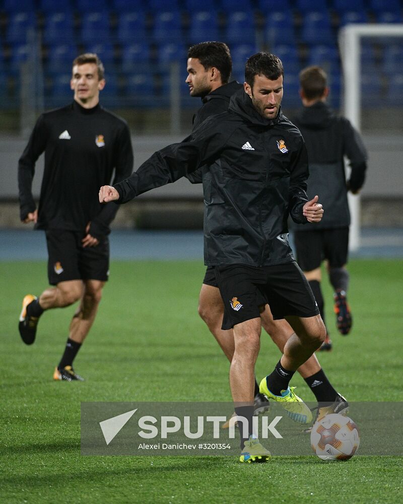 Football. UEFA Europa League. Real Sociedad's training session