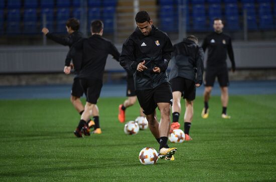 Football. UEFA Europa League. Real Sociedad's training session