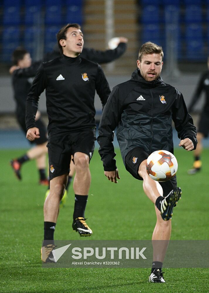 Football. UEFA Europa League. Real Sociedad's training session