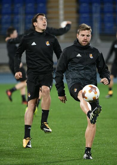 Football. UEFA Europa League. Real Sociedad's training session