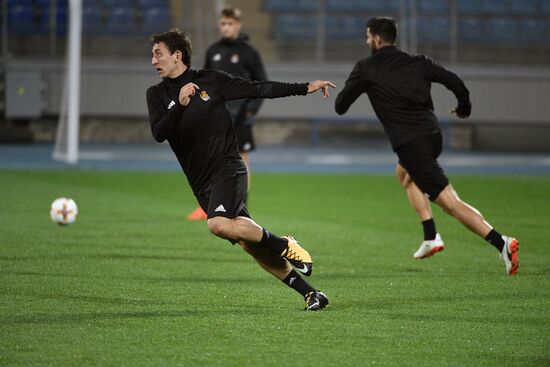 Football. UEFA Europa League. Real Sociedad's training session