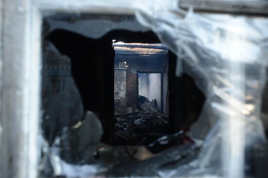 Aftermath of fire at ammunition warehouse in Ukraine's Vinnitsa Region