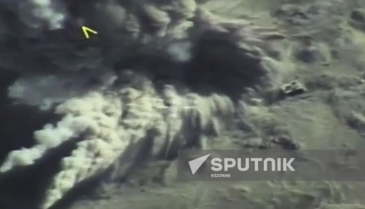 Russian Aerospace Forces' air attack on terrorists and their military equipment in Idlib Governorate
